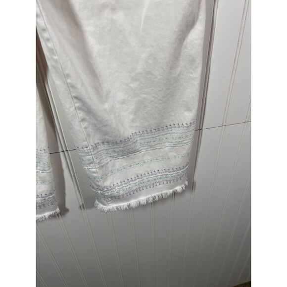 Gap Clean Out Women’s 100% Cotton Beaded White Denim Capris Size 6 Waist 30 - Picture 8 of 11